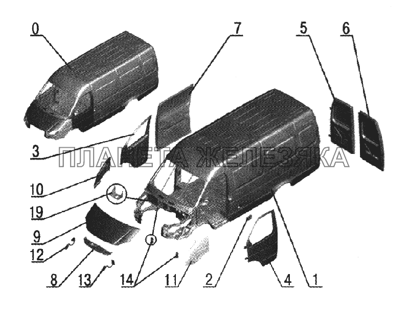 Кузов (без окраски и обивки) (2705-5000022-20) ГАЗ-2705, 3221 (куз. детали)